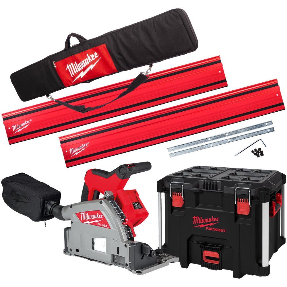 Milwaukee M18 FPS55 Fuel 18v Cordless Brushless Plunge Saw and Guide Rail Kit - Image 1