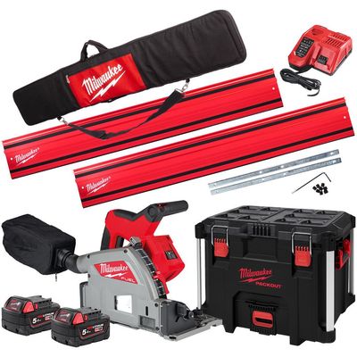 Milwaukee M18 FPS55 Fuel 18v Cordless Brushless Plunge Saw and Guide Rail Kit
