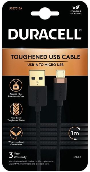 Duracell USB7013A USB cable Black