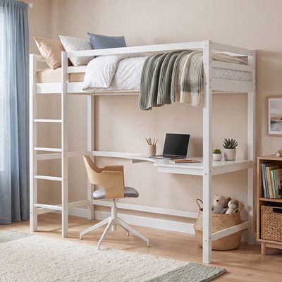 Sydney Bunk Bed With Desk - White