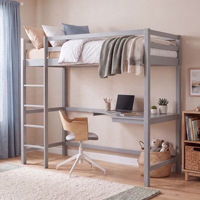 Sydney Bunk Bed With Desk - Grey