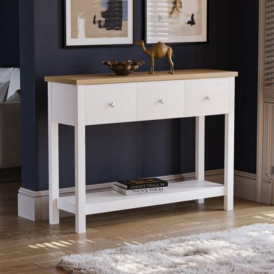 Arlington 3 Drawer Console Table - White