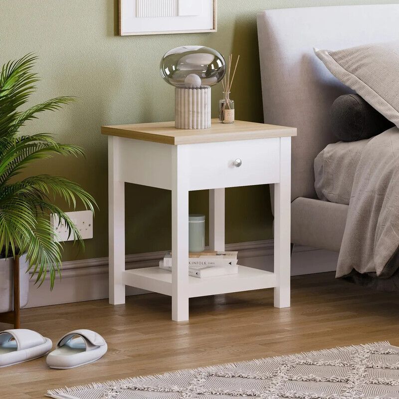 Arlington 1 Drawer Side Table - White - Image 1