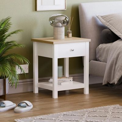 Arlington 1 Drawer Side Table - White