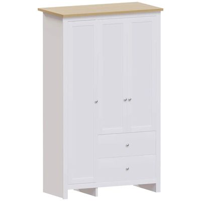Arlington 3 Door 2 Drawer Wardrobe - White