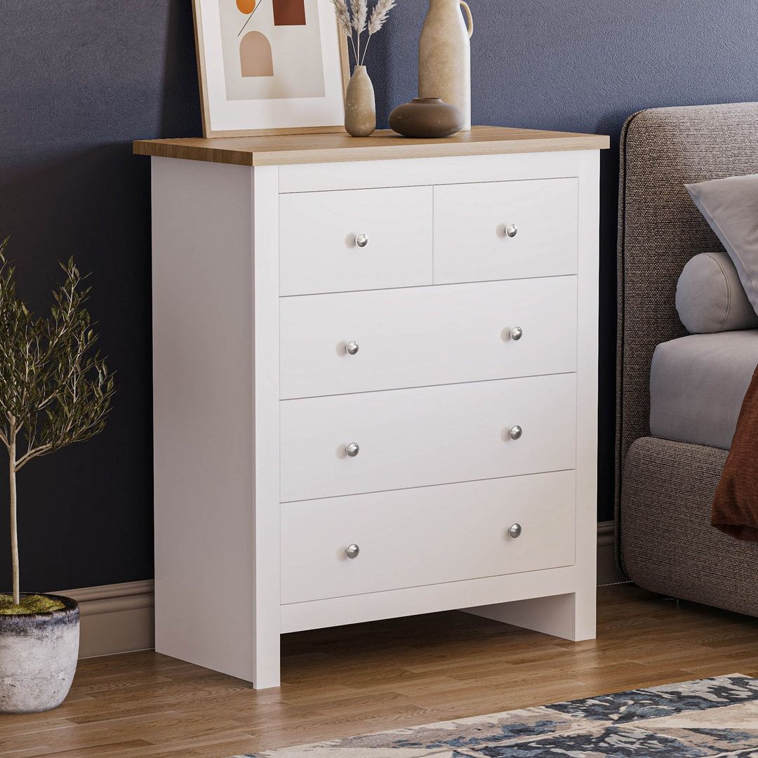 Arlington 5 Drawer Chest - White - Image 1