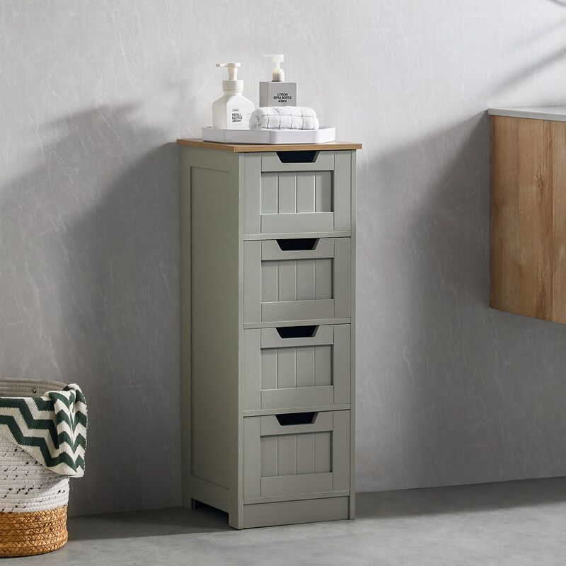 Priano 4 Drawer Freestanding Unit - Grey - Image 1