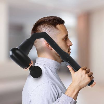 Well Being Back And Neck Massager With U-Shaped Extended Handle - Black - Thumbnail 2