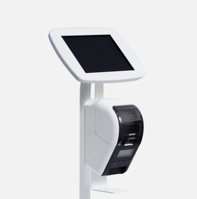 Bouncepad Floorstanding with Brother Printer mount tablet security enc