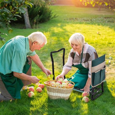 Outsunny Garden Kneeler Foldable Seat Bench - Green