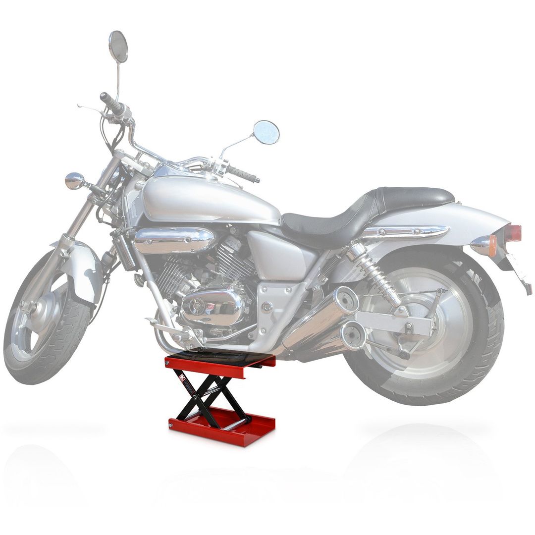 DURHAND 500kg Steel Motorbike Repair Lift - Black and red - Image 1