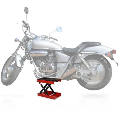 DURHAND 500kg Steel Motorbike Repair Lift - Black and red
