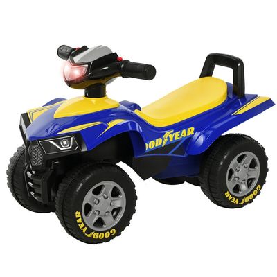 HOMCOM Baby Quad Bike Toddler Slider Lights Horn Storage NO POWER Blue - Blue
