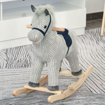 Children Rocking Horse with Sound - Grey and White