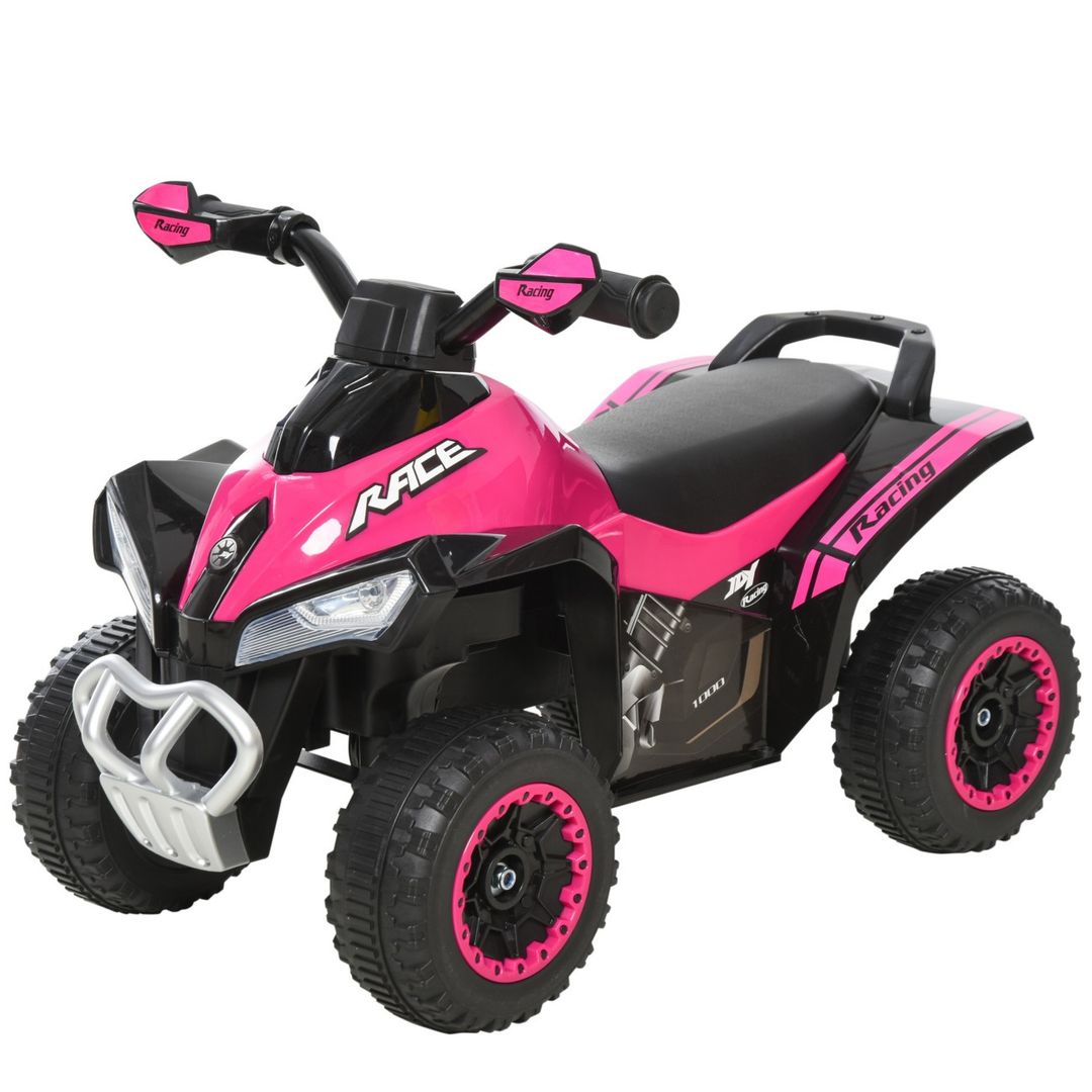 370-096PK HOMCOM No Power Ride on Car Toddler Kids Walker Foot To Floor Slider w/ Music Lights for 18 - 36 Months Pink - Image 1