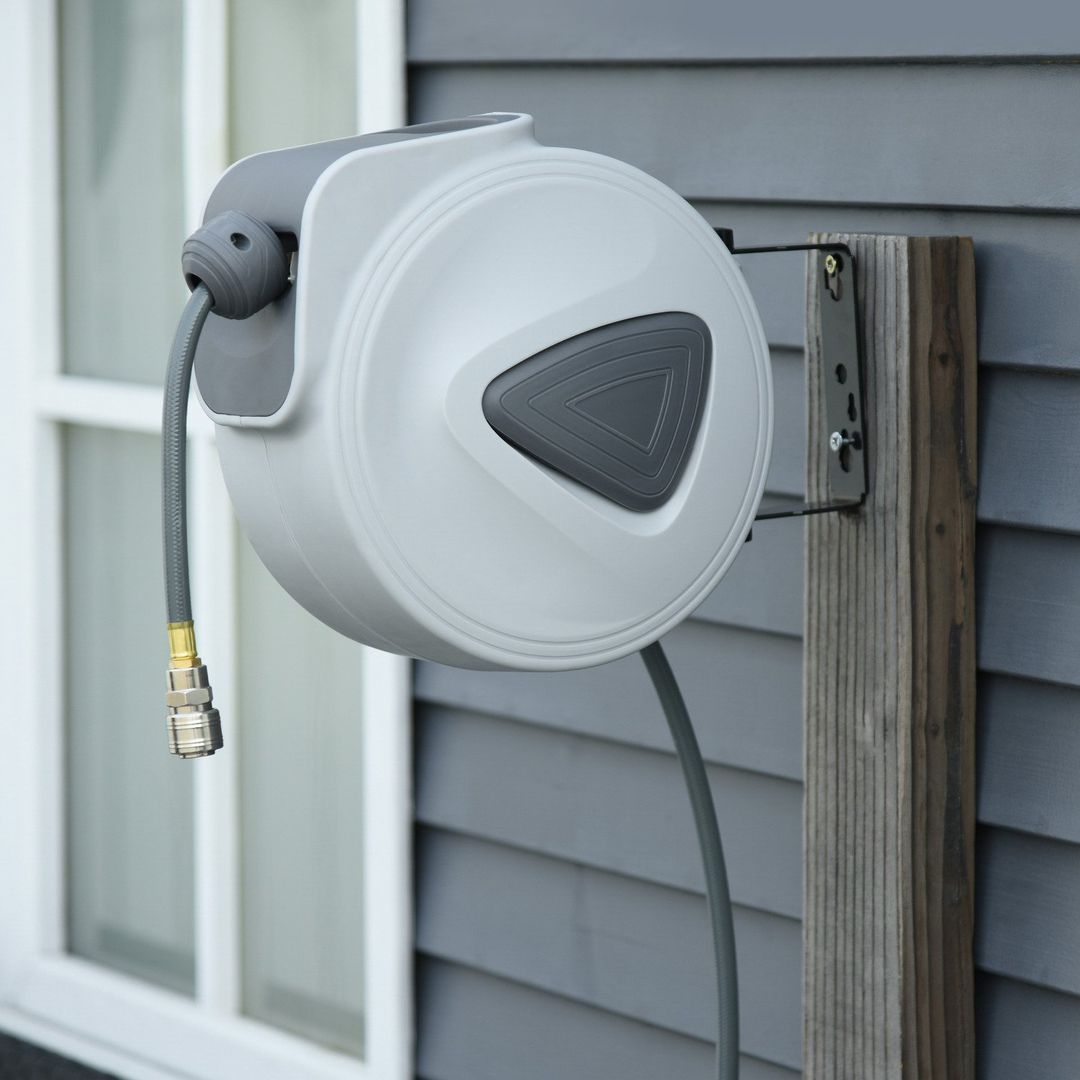DURHAND Retractable Air Hose Reel - Grey - Image 1
