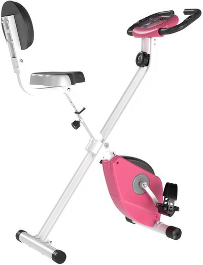 HOMCOM Magnetic Resistance Foldable Exercise Bike - Pink