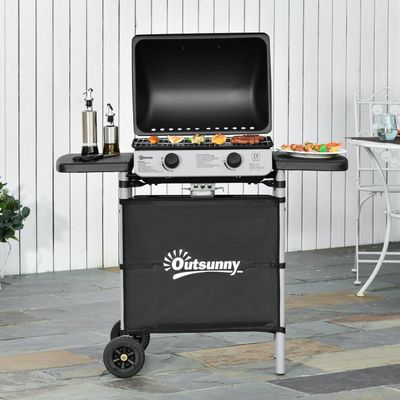 Outsunny Propane Gas Barbecue Grill - Black