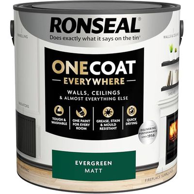 Ronseal One Coat Everywhere Interior Paint Evergreen Matt 2.5 Litre KCB.7015103.62504.76