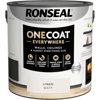 Ronseal One Coat Everywhere Interior Paint Linen Matt 2.5 Litre KCB.7015103.22204.76