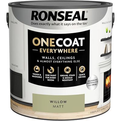 Ronseal One Coat Everywhere Interior Willow Matt 2.5 Litre KCB.7015103.62304.76