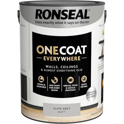 Ronseal One Coat Everywhere Interior Slate Grey Matt 5 Litre KCB.7015103.12504.81