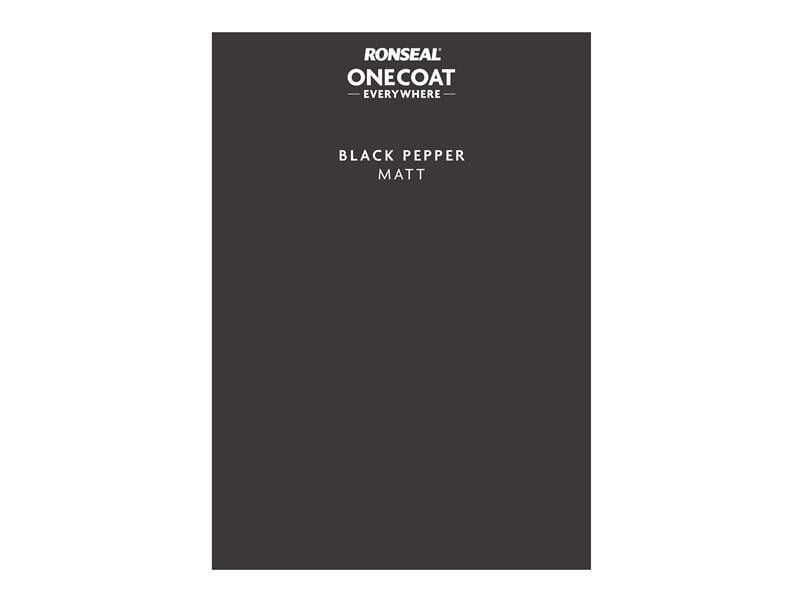 Ronseal One Coat Everywhere Peel and Stick Paint Sample - Black Pepper - Image 1