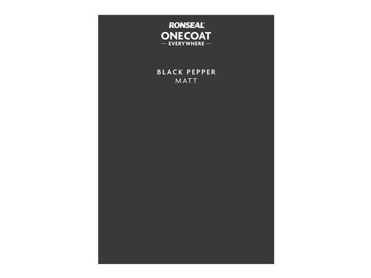 Ronseal One Coat Everywhere Peel and Stick Paint Sample - Black Pepper