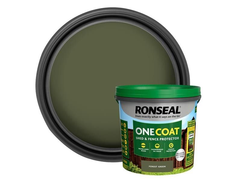 Ronseal One Coat Shed & Fence Treatment 5L Forest Green - Image 1