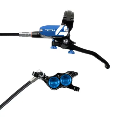 Hope Tech 4 E4 Hydraulic Disc Brake - Black / BlueFront Right HandStandard Black - Thumbnail 2