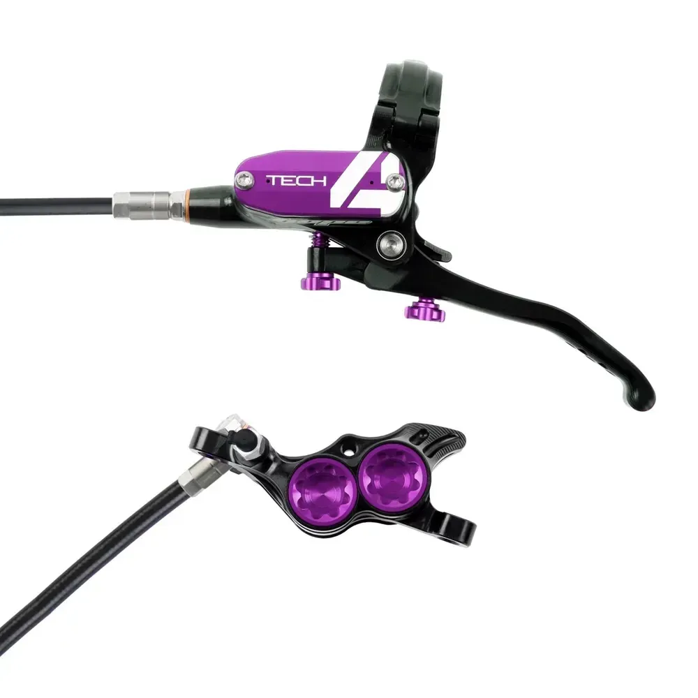 Hope Tech 4 E4 Brake Lever/Calliper Black/Purple - Image 1