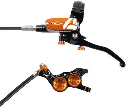 Hope Tech 4 V4 Brake Lever/Calliper Black/Orange - Thumbnail 2