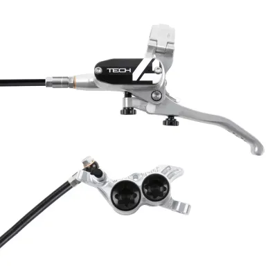 Hope Tech 4 V4 Hydraulic Disc Brake - Silver / BlackFront Right HandStandard Black - Thumbnail 2