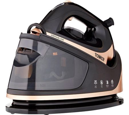 TOWER T22023GLD Steam Generator Iron - Black, Black