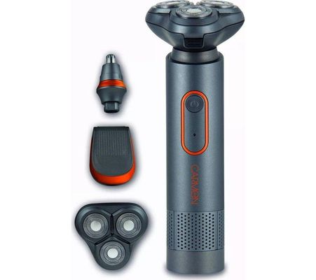 Carmen Gil Titan 3-in-1 Cordless Shaver Set, Orange & Grey, C81085ORG in Black - Thumbnail 2