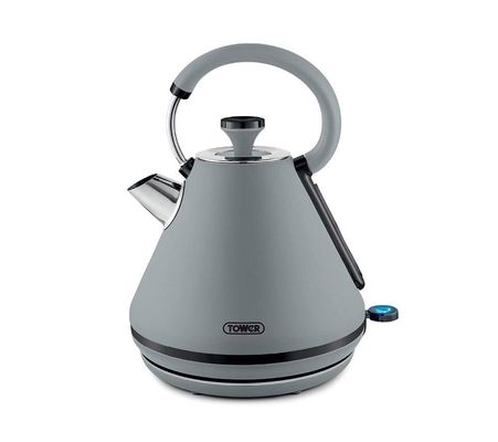 TOWER Sera T10079GRY Traditional Kettle - Grey, Silver/Grey