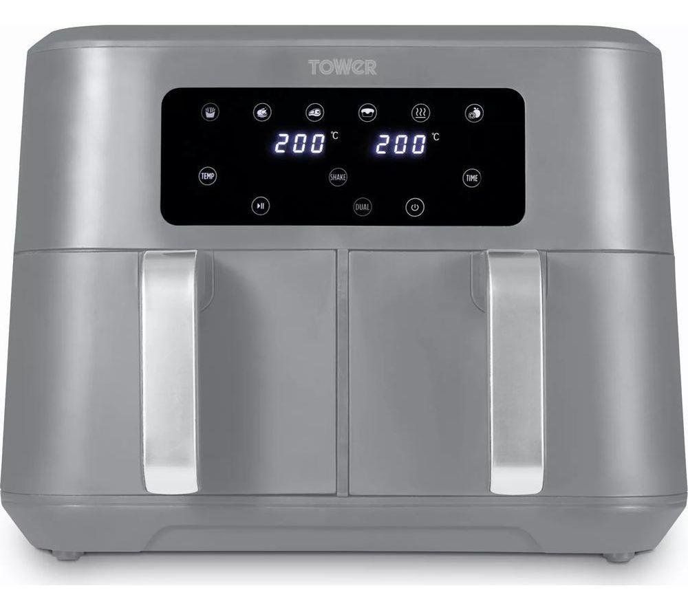 TOWER Vortx T17137CGRY Air Fryer - Grey, Silver/Grey - Image 1