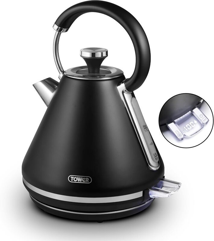 TOWER Mirage T10087BLK Traditional Kettle - Black, Black - Image 1