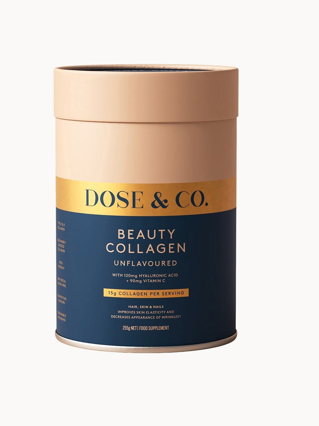Dose & Co Beauty Collagen with Hyaluronic Acid and Vitamin C Powder 255g - Image 1