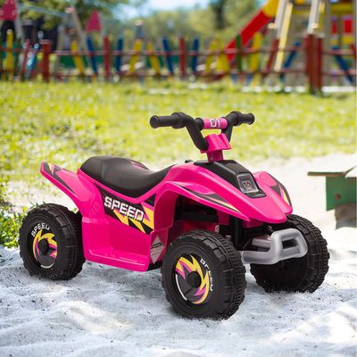 HOMCOM 6V Kids Electric Ride on Car ATV Toy Quad Bike - Pink