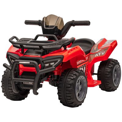HOMCOM Kids 6V Ride on Car ATV Four Wheeler with Real Working Headlights - Red