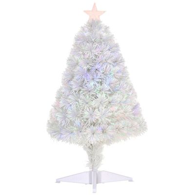 HOMCOM 2.5FT Artificial Tabletop Christmas Tree - White