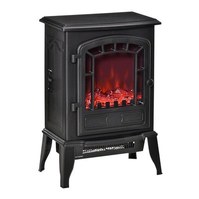 HOMCOM Freestanding Electric Fireplace Stove - Black