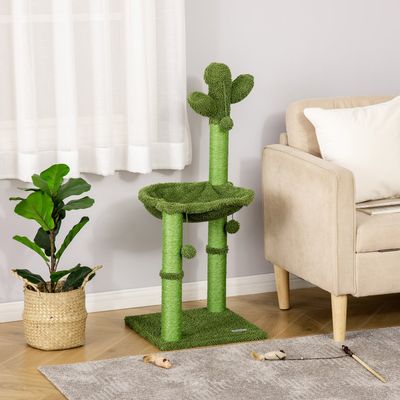 PawHut Cat Tree Tower Activity Center Scratching Post - Green