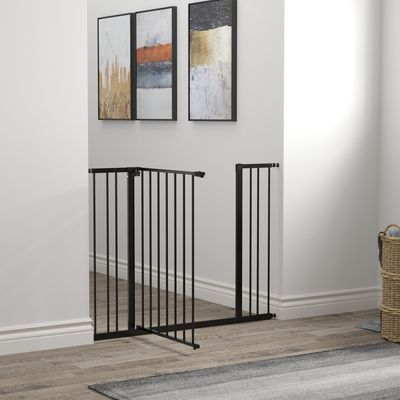 PawHut Pressure Fitted Pet Safety Gate - Black