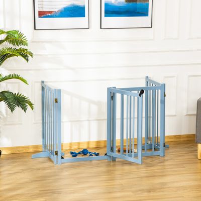 PawHut Freestanding Pet Gate for Small and Medium Dogs - Blue-grey