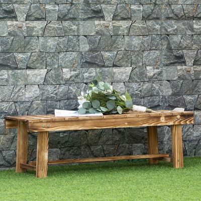 Outsunny 2 Seater Garden Wooden Bench Loveseat - Brown