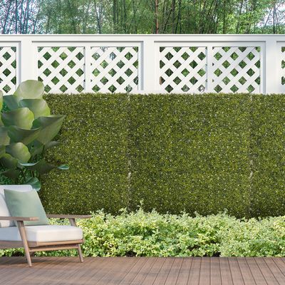 Outsunny 2PCS 50cm x 50cm Artificial Boxwood Wall - Yellow-green
