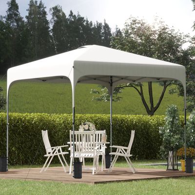 Outsunny Pop Up Gazebo Foldable Canopy Tent - White