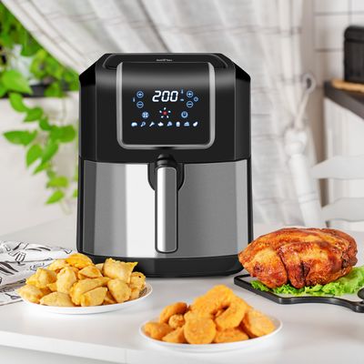HOMCOM 6.5L Digital Air Fryer with Timer - Silver